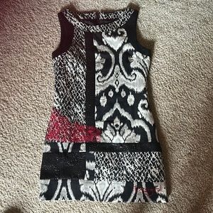 Desigual black and white embroidered dress.
